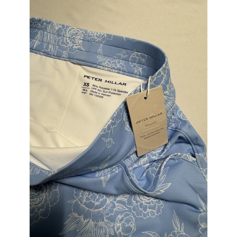 Peter Millar Women Size XS Floral Pattern Blue Golf UPS 50+ Skort MSRP $109 NWT - Picture 3 of 7